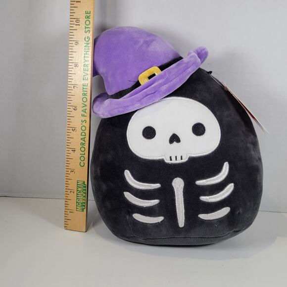 Squishmallows Stix Halloween Skeleton Plush 2022 Purple Witch Hat 10” With Tags - Picture 8 of 15